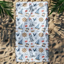 Printed Beach Towel, Lightweight Quick-Dry Sand-Free Beach Blanket, Ideal for Travel, Pool, and Outdoor Use