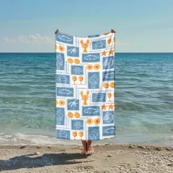 Printed Beach Towel, Lightweight Quick-Dry Sand-Free Beach Blanket, Ideal for Travel, Pool, and Outdoor Use