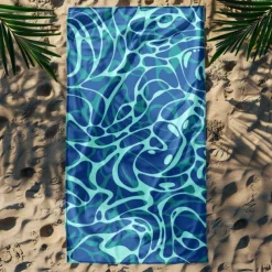 Printed Beach Towel, Lightweight Quick-Dry Sand-Free Beach Blanket, Ideal for Travel, Pool, and Outdoor Use