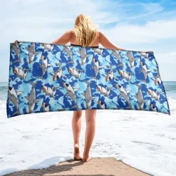 Printed Beach Towel, Lightweight Quick-Dry Sand-Free Beach Blanket, Ideal for Travel, Pool, and Outdoor Use