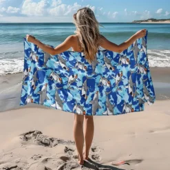 Printed Beach Towel, Lightweight Quick-Dry Sand-Free Beach Blanket, Ideal for Travel, Pool, and Outdoor Use