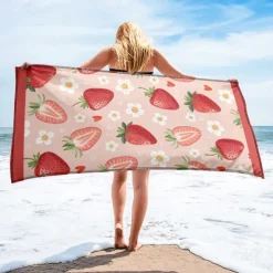Printed Beach Towel, Lightweight Quick-Dry Sand-Free Beach Blanket, Ideal for Travel, Pool, and Outdoor Use