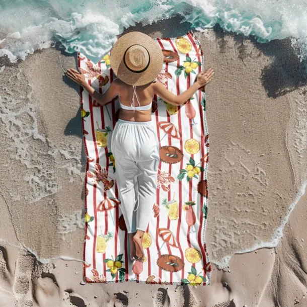Printed Beach Towel, Lightweight Quick-Dry Sand-Free Beach Blanket, Ideal for Travel, Pool, and Outdoor Use
