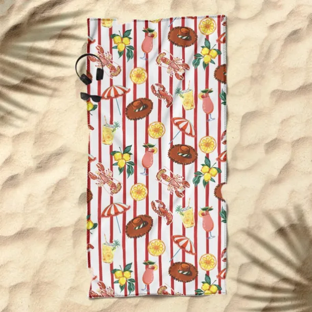 Printed Beach Towel, Lightweight Quick-Dry Sand-Free Beach Blanket, Ideal for Travel, Pool, and Outdoor Use