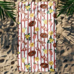 Printed Beach Towel, Lightweight Quick-Dry Sand-Free Beach Blanket, Ideal for Travel, Pool, and Outdoor Use