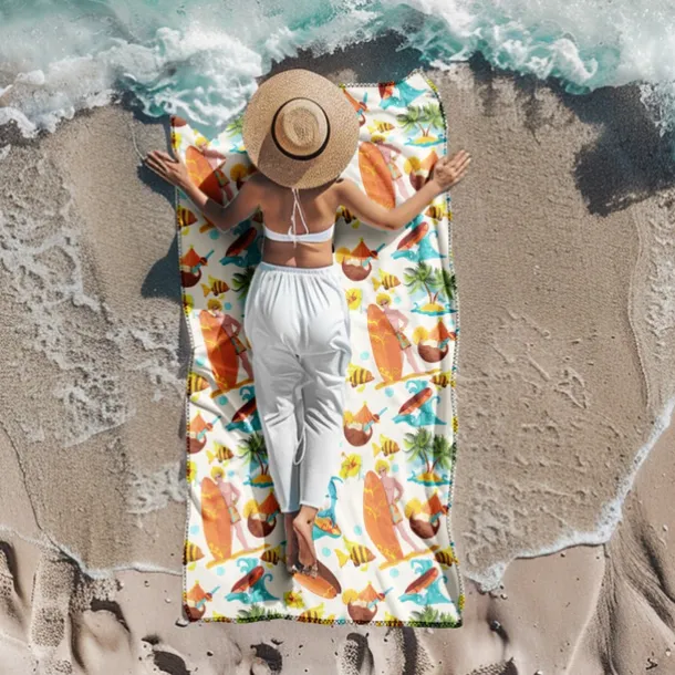 Printed Beach Towel, Lightweight Quick-Dry Sand-Free Beach Blanket, Ideal for Travel, Pool, and Outdoor Use