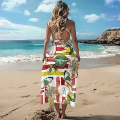 Printed Beach Towel, Lightweight Quick-Dry Sand-Free Beach Blanket, Ideal for Travel, Pool, and Outdoor Use
