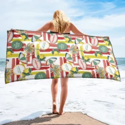 Printed Beach Towel, Lightweight Quick-Dry Sand-Free Beach Blanket, Ideal for Travel, Pool, and Outdoor Use