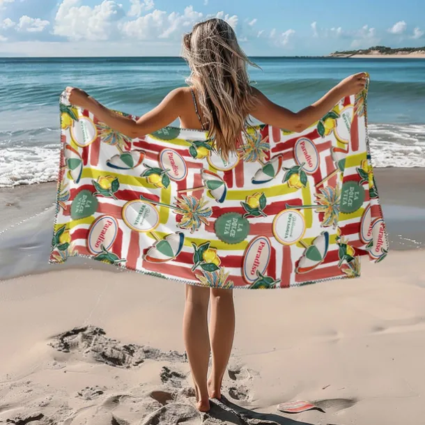 Printed Beach Towel, Lightweight Quick-Dry Sand-Free Beach Blanket, Ideal for Travel, Pool, and Outdoor Use