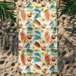 Printed Beach Towel, Lightweight Quick-Dry Sand-Free Beach Blanket, Ideal for Travel, Pool, and Outdoor Use
