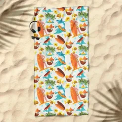 Printed Beach Towel, Lightweight Quick-Dry Sand-Free Beach Blanket, Ideal for Travel, Pool, and Outdoor Use
