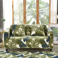 Printed Elastic Slipcover for Floral& Geometric Pattern Indoor Use Only