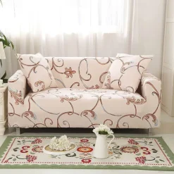 Printed Elastic Slipcover for Floral& Geometric Pattern Indoor Use Only