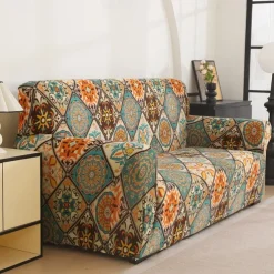 Printed Sofa Cover Elastic Sofa Slipcover L Shaped Couch Cover Furniture Protector For Bedroom Office Living Room Home Decor