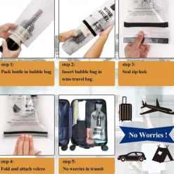 Protective Wine Bottle Cover Wine Travel Bag Wine Bottle Travel Protector Bags Impact-resistant Leak Proof Reusable for Airplane
