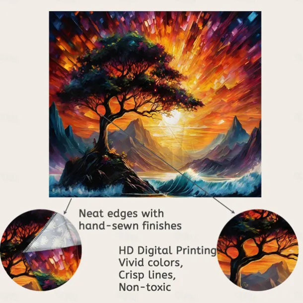 Psychedelic Abstract Forest Hanging Tapestry Wall Art Large Tapestry Mural Decor Photograph Backdrop Blanket Curtain Home Bedroom Living Room Decoration