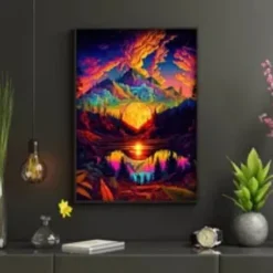 Psychedelic Wall Art Canvas Mushroom Nature Prints and Posters Pictures Decorative Fabric Painting For Living Room Pictures No Frame