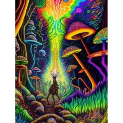 Psychedelic Wall Art Canvas Mushroom Nature Prints and Posters Pictures Decorative Fabric Painting For Living Room Pictures No Frame