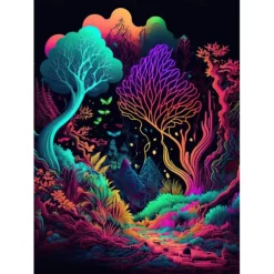 Psychedelic Wall Art Canvas Mushroom Nature Prints and Posters Pictures Decorative Fabric Painting For Living Room Pictures No Frame