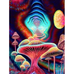 Psychedelic Wall Art Canvas Mushroom Nature Prints and Posters Pictures Decorative Fabric Painting For Living Room Pictures No Frame