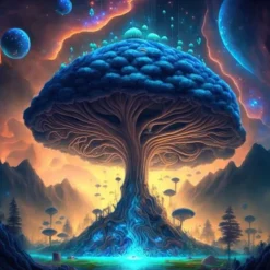 Psychedelic Wall Art Canvas Mushroom Nature Prints and Posters Pictures Decorative Fabric Painting For Living Room Pictures No Frame