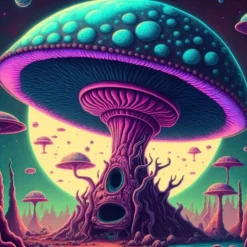 Psychedelic Wall Art Canvas Mushroom Nature Prints and Posters Pictures Decorative Fabric Painting For Living Room Pictures No Frame