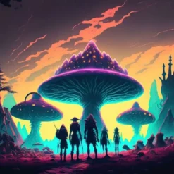 Psychedelic Wall Art Canvas Mushroom Nature Prints and Posters Pictures Decorative Fabric Painting For Living Room Pictures No Frame