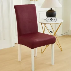 PU Leather fabric solid color chair cover waterproof Dining seat Chair Covers Hotel Banquet wedding Seat Covers Chair Protector
