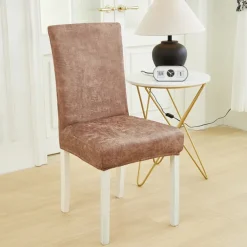 PU Leather fabric solid color chair cover waterproof Dining seat Chair Covers Hotel Banquet wedding Seat Covers Chair Protector