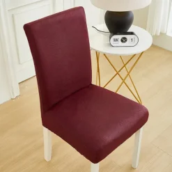 PU Leather fabric solid color chair cover waterproof Dining seat Chair Covers Hotel Banquet wedding Seat Covers Chair Protector