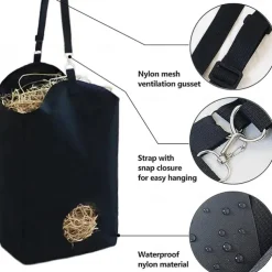 Pull Up Horse Antler Hay Feeder, Slow Feed Hay Bag, Horse Hay Bag, Horse Net Hay Bag 600 D Horse Goat Milk Cow Alpaca Sheep