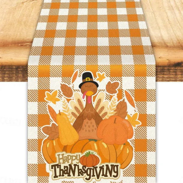 Pumpkin Table Runner Halloween Fall Burlap Tablerunner Farmhouse Indoor Table Autumn Decoration Table Flag Decor For Dining Weddig Party Holiday