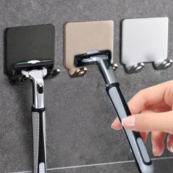 Punch Free Razor Holder Storage Hook Wall Men Shaving Shaver Shelf Bathroom Razor Rack Wall Bathroom Accessories