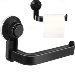 Punch Free Toilet Paper Holder Self-adhesive Suction Cup Rack Kitchen Bathroom Storage Waterproof Moisture Proof Towel Accessories Shelf Toilet Paper Holder Wall Mounted