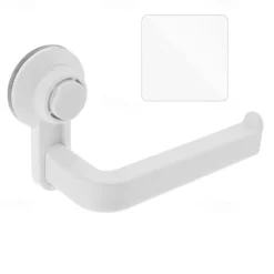 Punch Free Toilet Paper Holder Self-adhesive Suction Cup Rack Kitchen Bathroom Storage Waterproof Moisture Proof Towel Accessories Shelf Toilet Paper Holder Wall Mounted