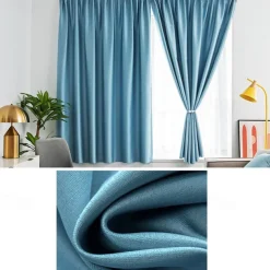 Punch Free Velcro Blackout Curtain for Living Room Bedroom Window Curtain Easy Install Drapes Blinds Kitchen Window(Width*height)