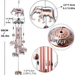 Pure Hand-Made Copper Wind Chimes,Animals Wind Chimes for Outside Clearance Copper Windchimes Outdoors Patio Decor House Warming Gifts Outdoor Wind Chimes Garden Decor for Outside Porch Yard Decoratio