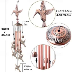 Pure Hand-Made Copper Wind Chimes,Animals Wind Chimes for Outside Clearance Copper Windchimes Outdoors Patio Decor House Warming Gifts Outdoor Wind Chimes Garden Decor for Outside Porch Yard Decoratio