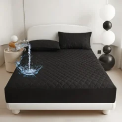 Queen Full King Protective Bed Cover Waterproof Mattress Protector Quilted Fitted Mattress Pad Bed Protector Elastic Band Suitable for All Seasons,Embossed Design,360°Coverage,Deep Pocket