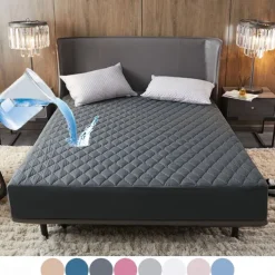 Queen Full King Protective Bed Cover Waterproof Mattress Protector Quilted Fitted Mattress Pad Bed Protector Mattress Cover Bed Cover Brushed Anti Allergy Breathable Moisture Proof