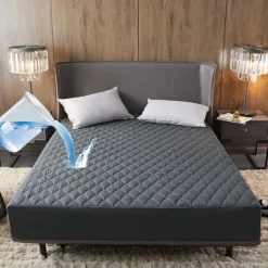 Queen Full King Protective Bed Cover Waterproof Mattress Protector Quilted Fitted Mattress Pad Bed Protector Mattress Cover Bed Cover Brushed Anti Allergy Breathable Moisture Proof