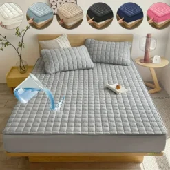 Queen Full King Protective Bed Cover Waterproof Mattress Protector Quilted Fitted Mattress Pad Bed Protector Protective Mattress Cover Soft Comfortable