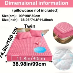 Queen Full King Protective Bed Cover Waterproof Mattress Protector Quilted Fitted Mattress Pad Bed Protector Protective Mattress Cover Soft Comfortable