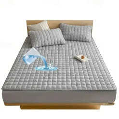 Queen Full King Protective Bed Cover Waterproof Mattress Protector Quilted Fitted Mattress Pad Bed Protector Protective Mattress Cover Soft Comfortable