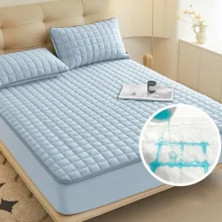 Queen Full King Protective Bed Cover Waterproof Mattress Protector Quilted Fitted Mattress Pad Bed Protector Protective Mattress Cover Soft Comfortable