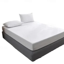 Queen Full King Protective Bed Cover Waterproof Mattress Protector Fitted Sheet Bed Protector Mattress Cover Smooth Top Breathable Skin Friendly Noiseless