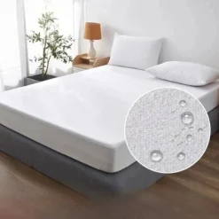 Queen Full King Protective Bed Cover Waterproof Mattress Protector Fitted Sheet Bed Protector Mattress Cover Smooth Top Breathable Skin Friendly Noiseless