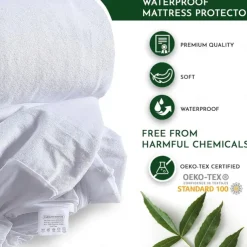 Queen Full King Protective Bed Cover Waterproof Mattress Protector Fitted Sheet Bed Protector Mattress Cover Smooth Top Breathable Skin Friendly Noiseless