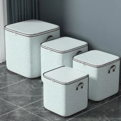 Quilt Storage Box With Handlr, Large Capacity Moving Packing Bag With Zipper, Luggage Bag, Household Quilt Organizer Bag, Clothes Clothing Quilt Packing Finishing Bag For Wardrobe Organizer