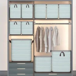 Quilt Storage Box With Handlr, Large Capacity Moving Packing Bag With Zipper, Luggage Bag, Household Quilt Organizer Bag, Clothes Clothing Quilt Packing Finishing Bag For Wardrobe Organizer